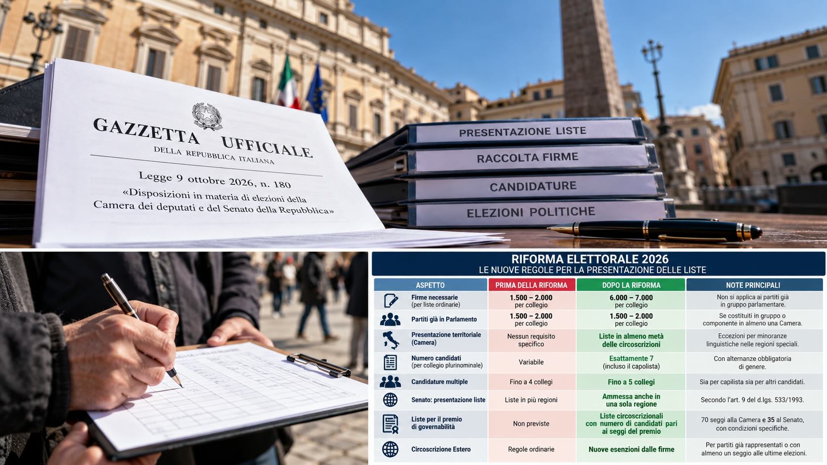 Riforma elettorale 2026: ecco le nuove regole per liste, firme e candidature