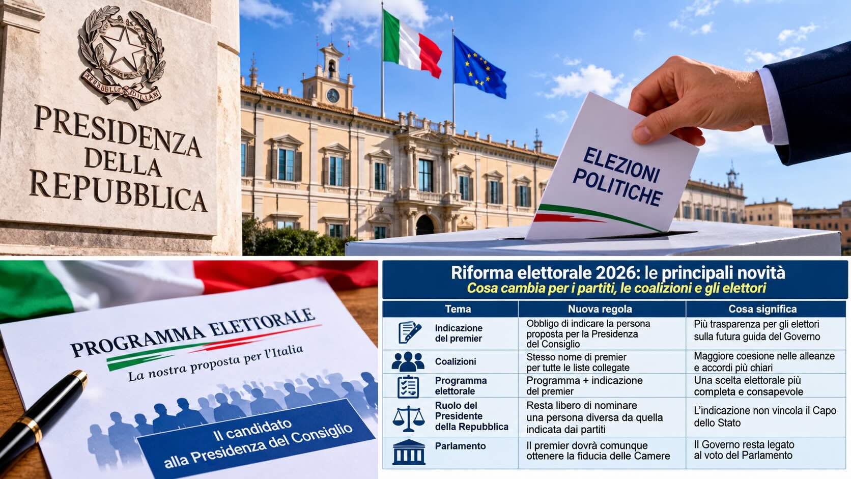Riforma elettorale 2026: i partiti devono indicare il futuro premier. Ma chi decide davvero?
